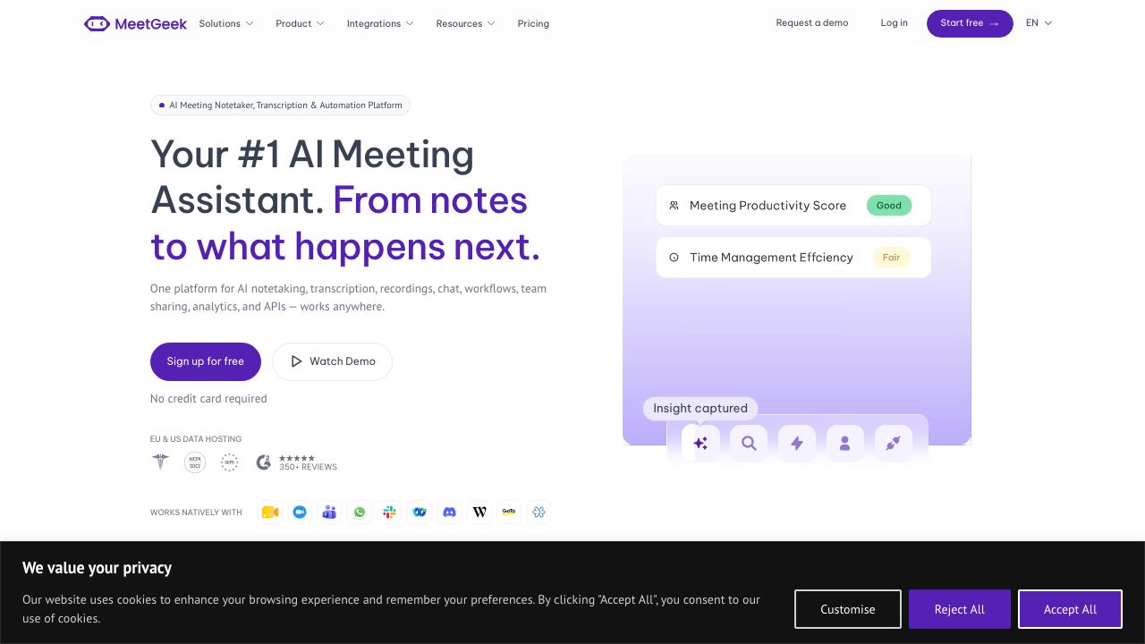 MeetGeek website screenshot