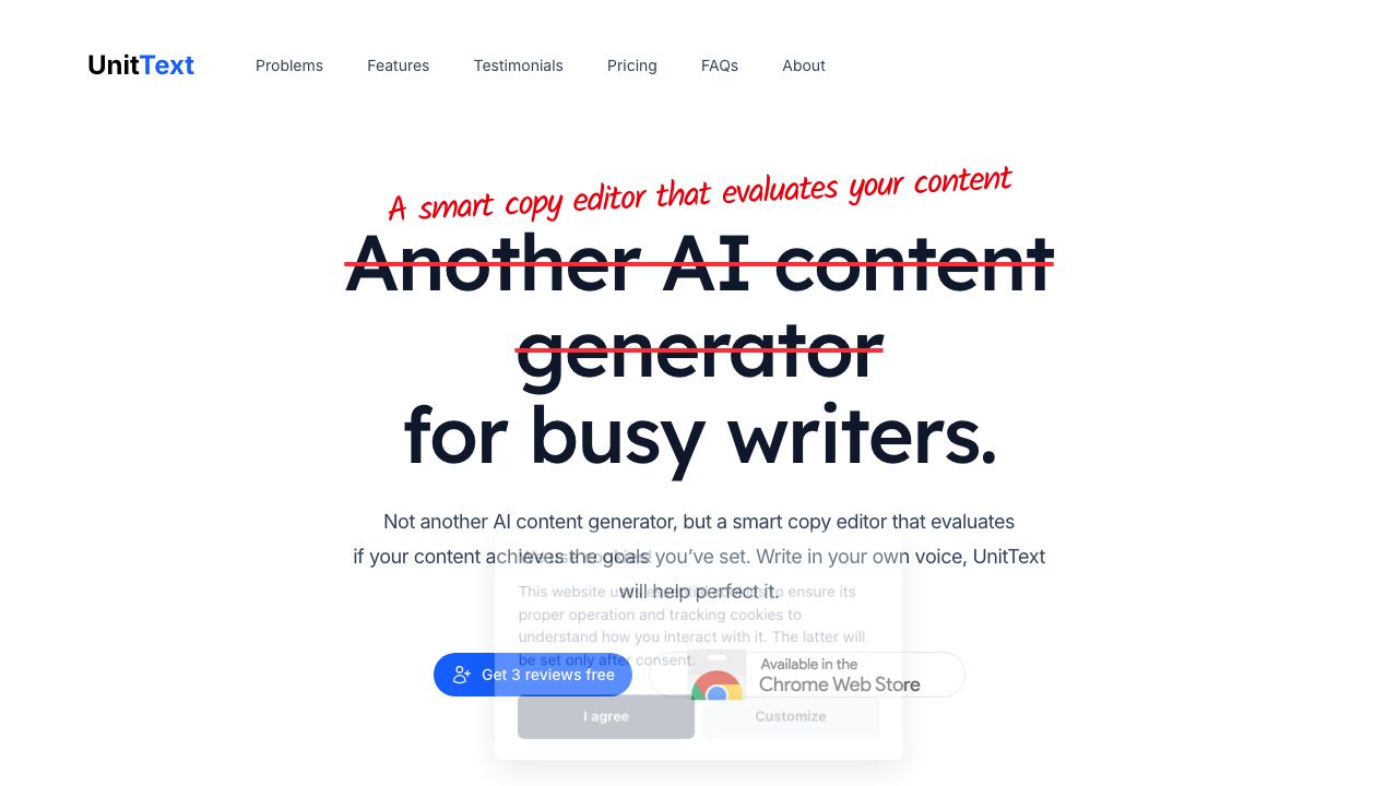 UnitText - AI copy editor 网站截图