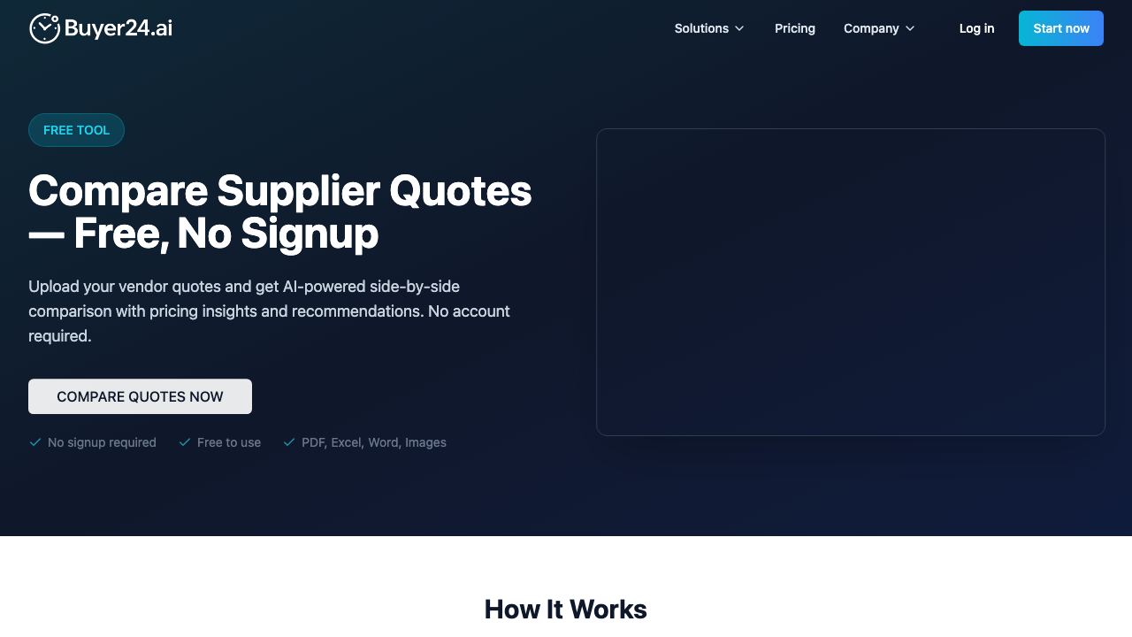 Buyer24 free quote comparison 网站截图