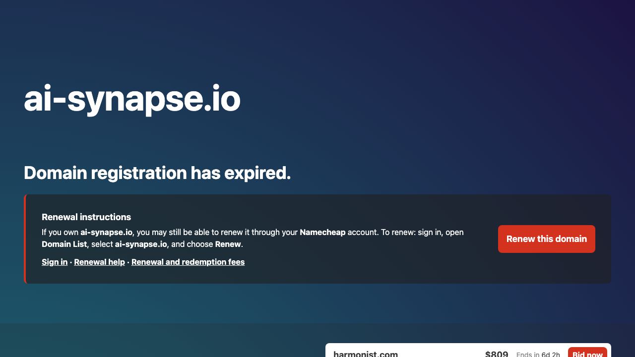Ai Synapse 网站截图