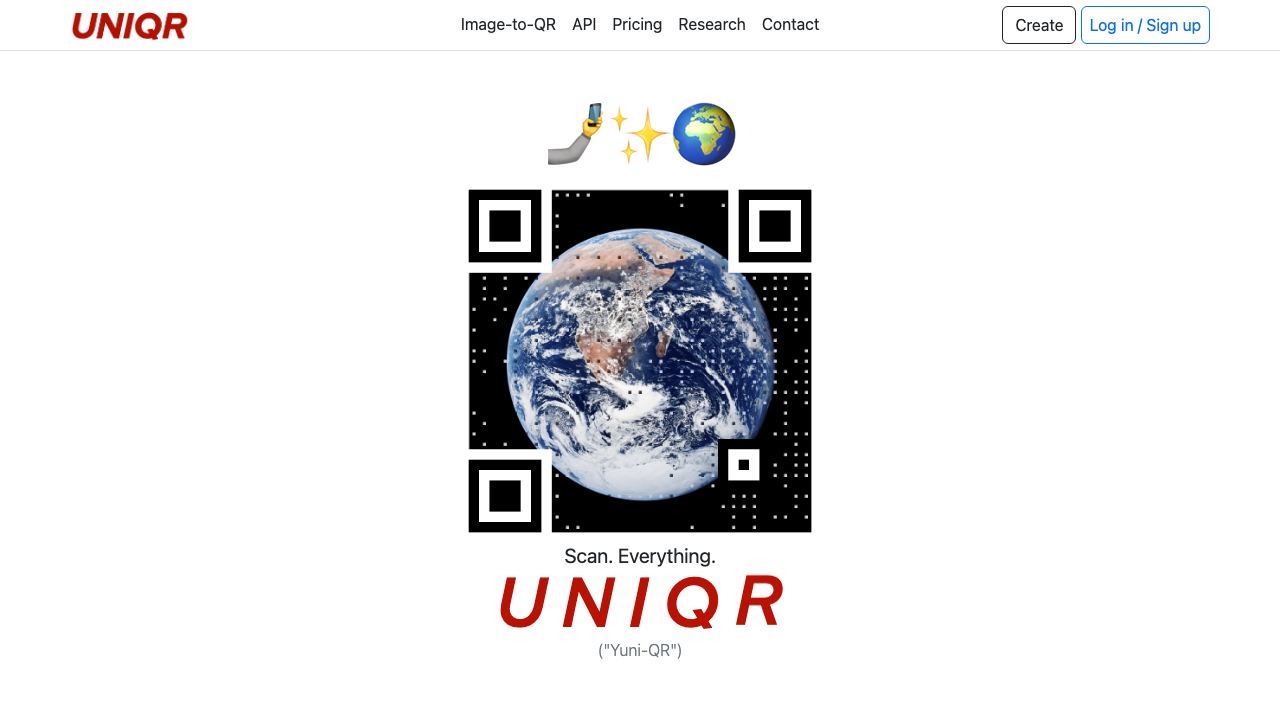 UNIQR 网站截图