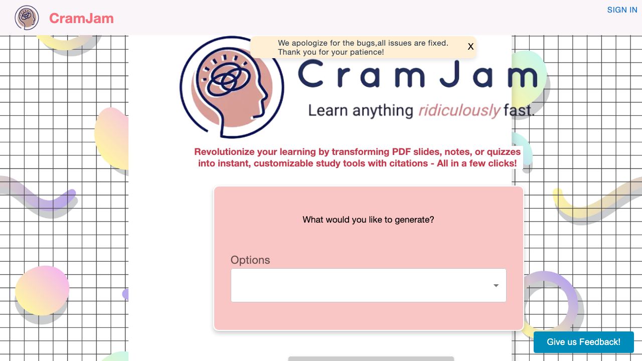 CramJam 网站截图