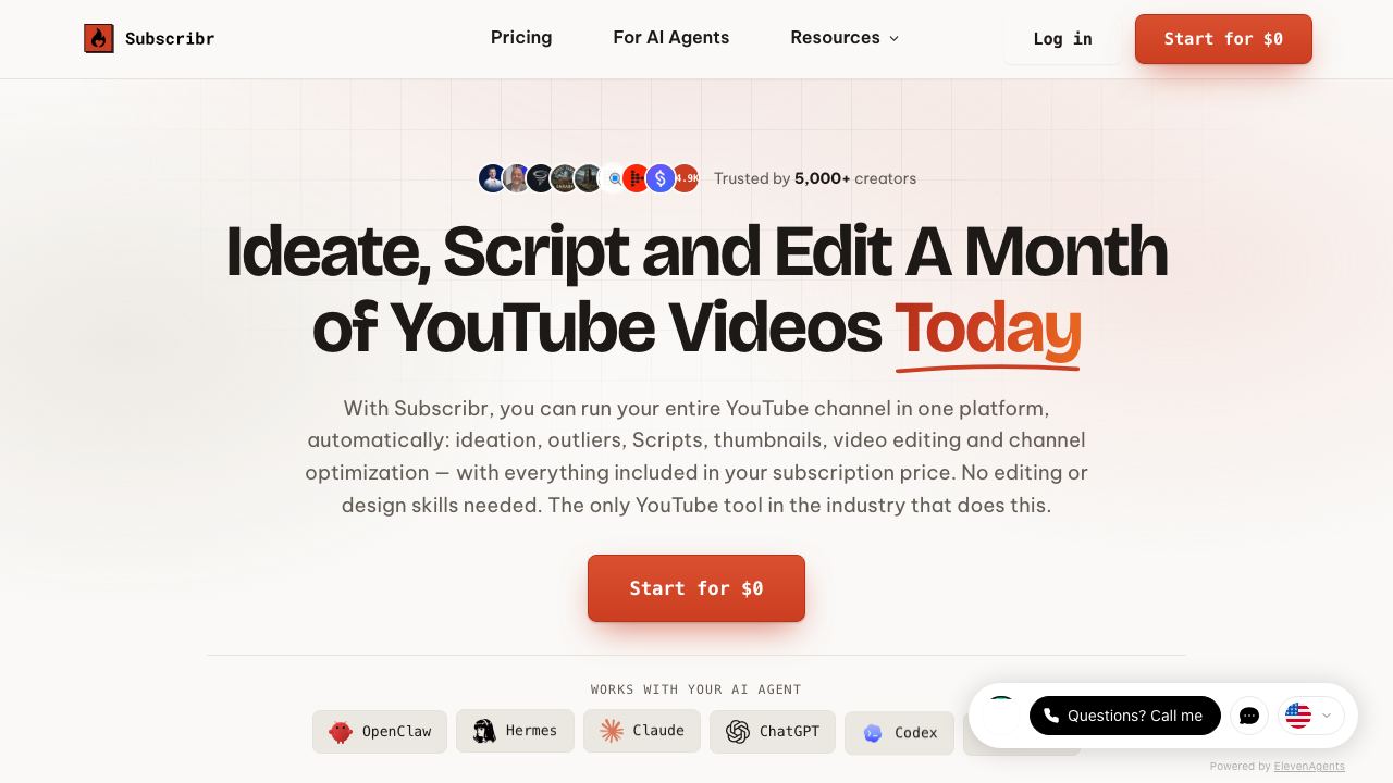 Subscribr website screenshot