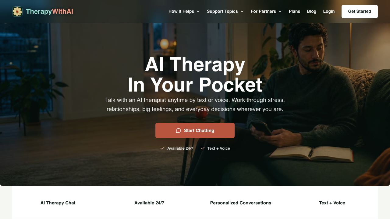 Free AI Therapy 网站截图