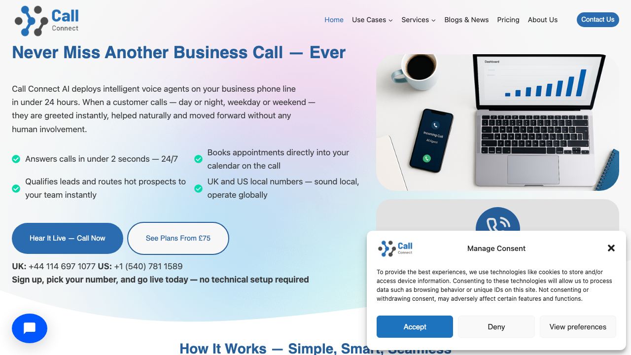 Call Connect 网站截图
