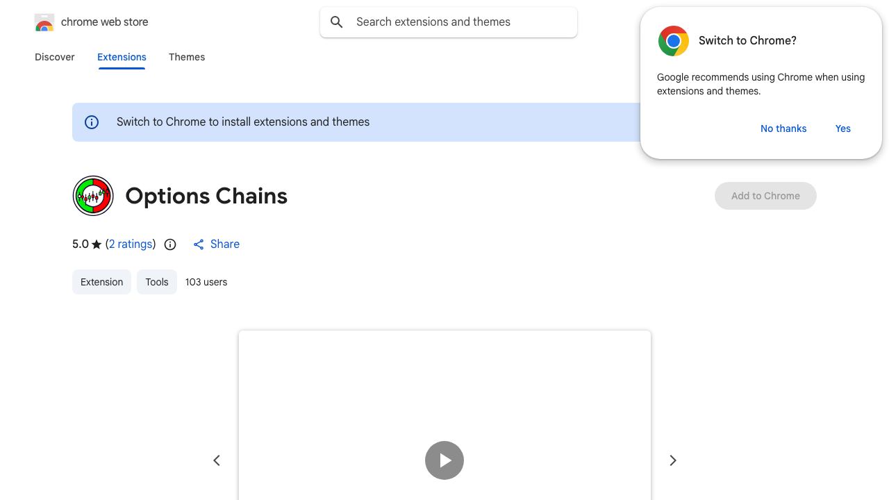 Options Chain 网站截图