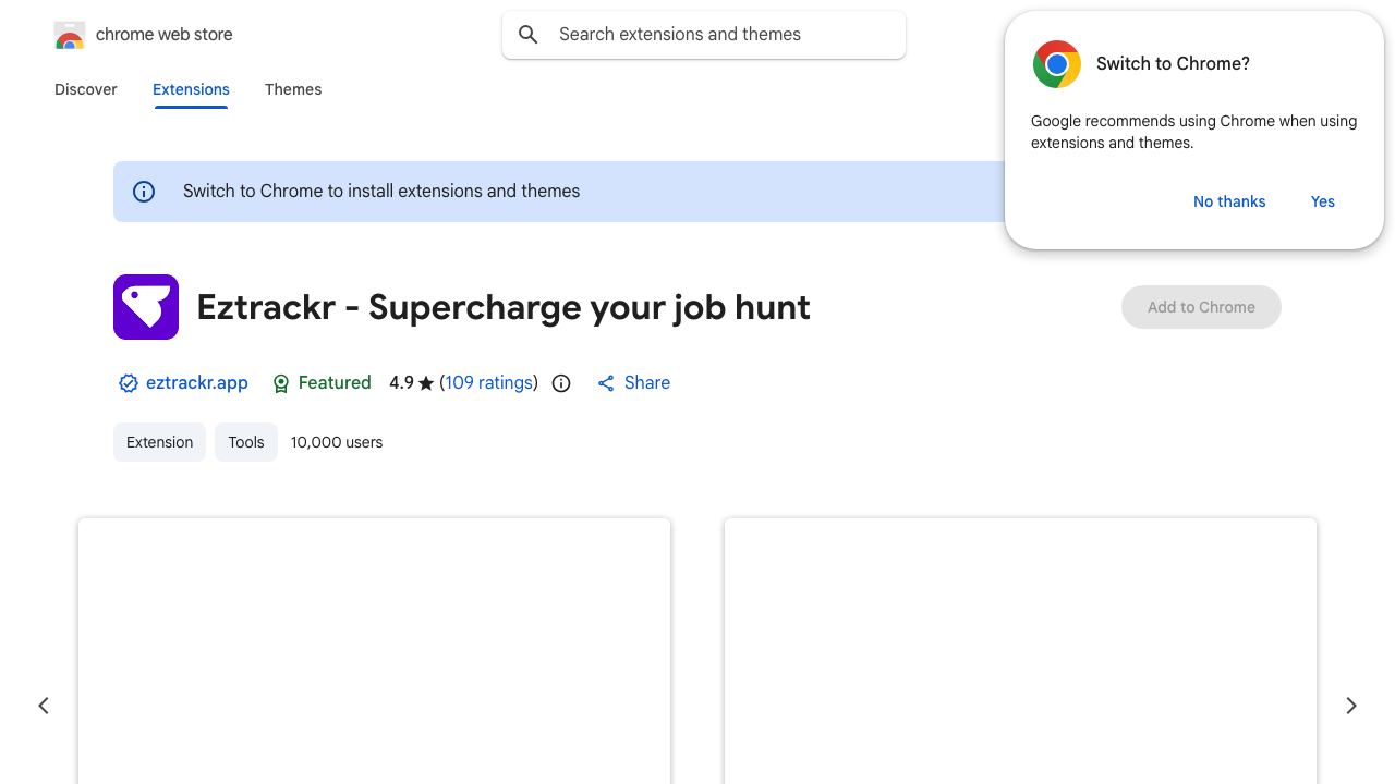 Eztrackr - Supercharge your job hunt 网站截图