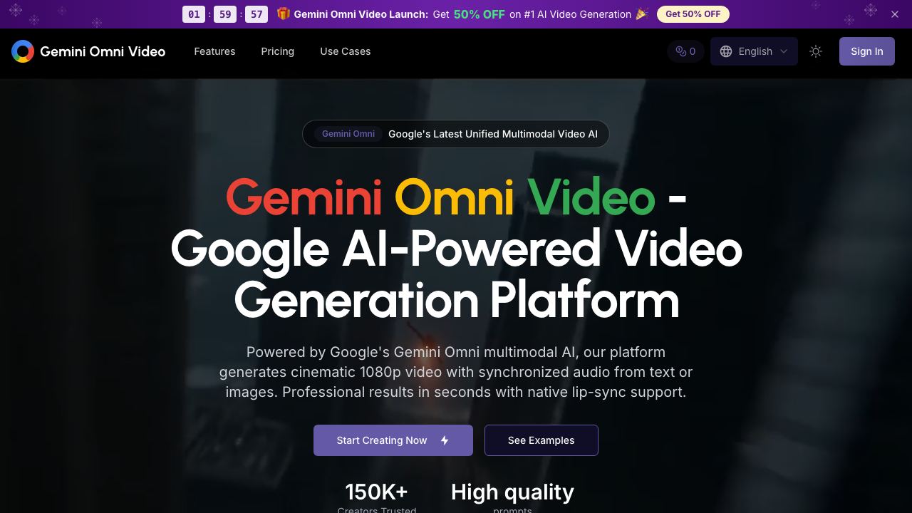 Gemini Omni Video 网站截图