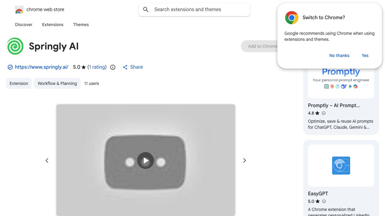 Springly AI website screenshot