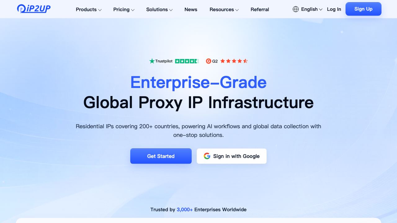 Ip2up Proxy 网站截图