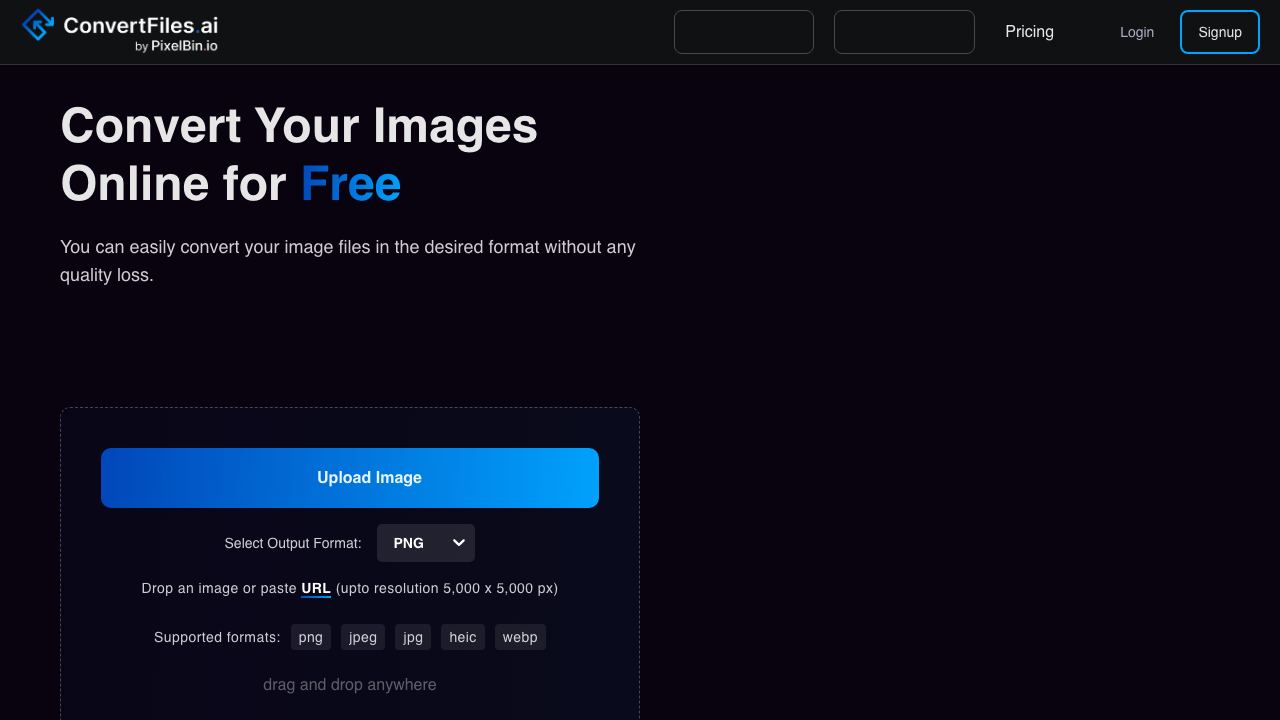 Convertfiles.ai website screenshot