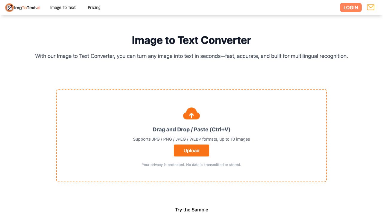 imgtotext.ai website screenshot