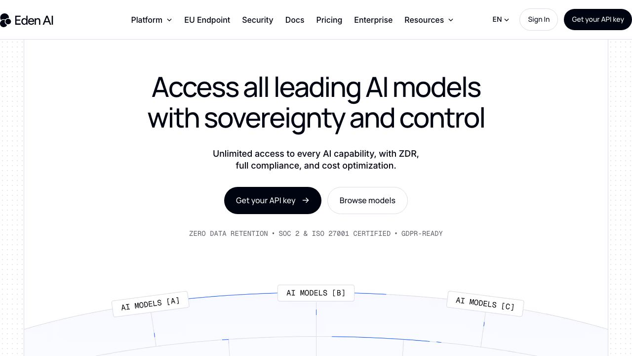 Eden AI 网站截图