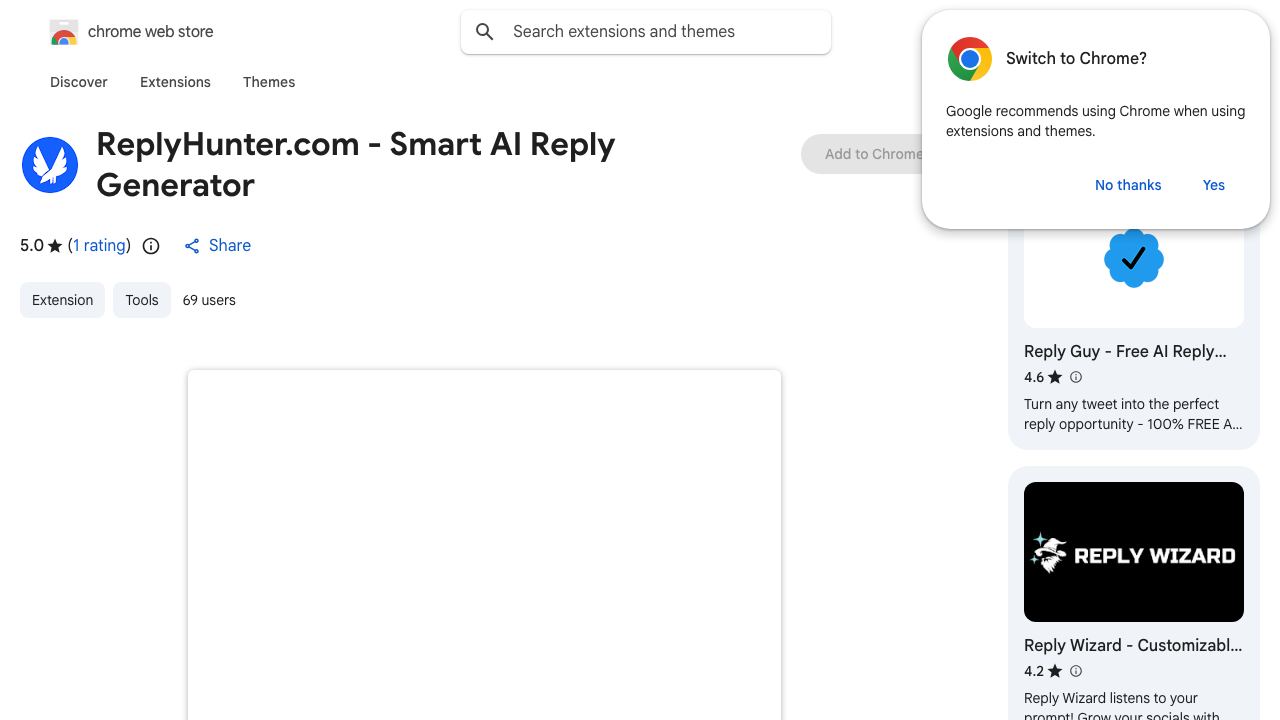 ReplyHunter.com - Smart AI Reply Generator website screenshot