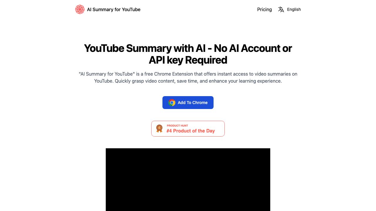 ChatGPT for YouTube website screenshot