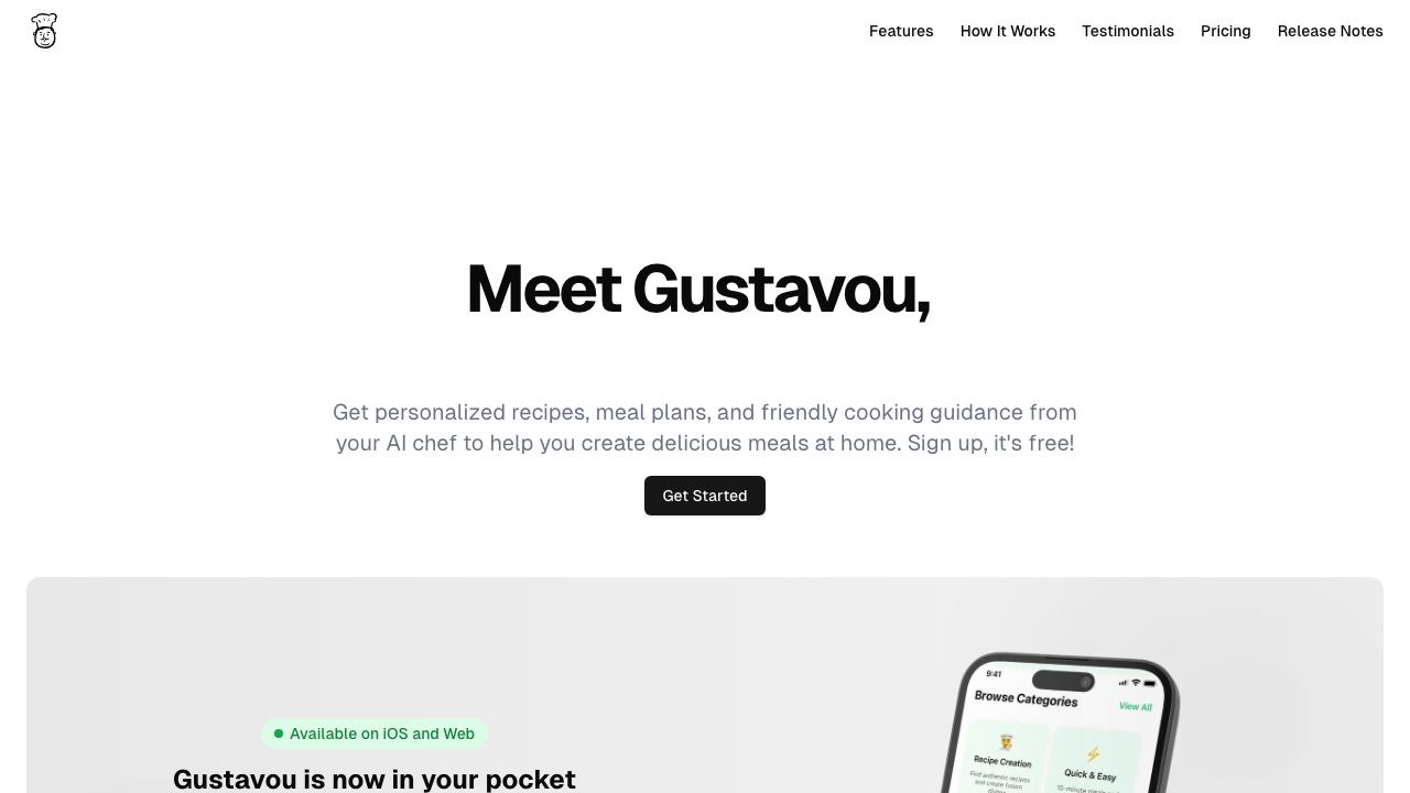 Gustavou website screenshot