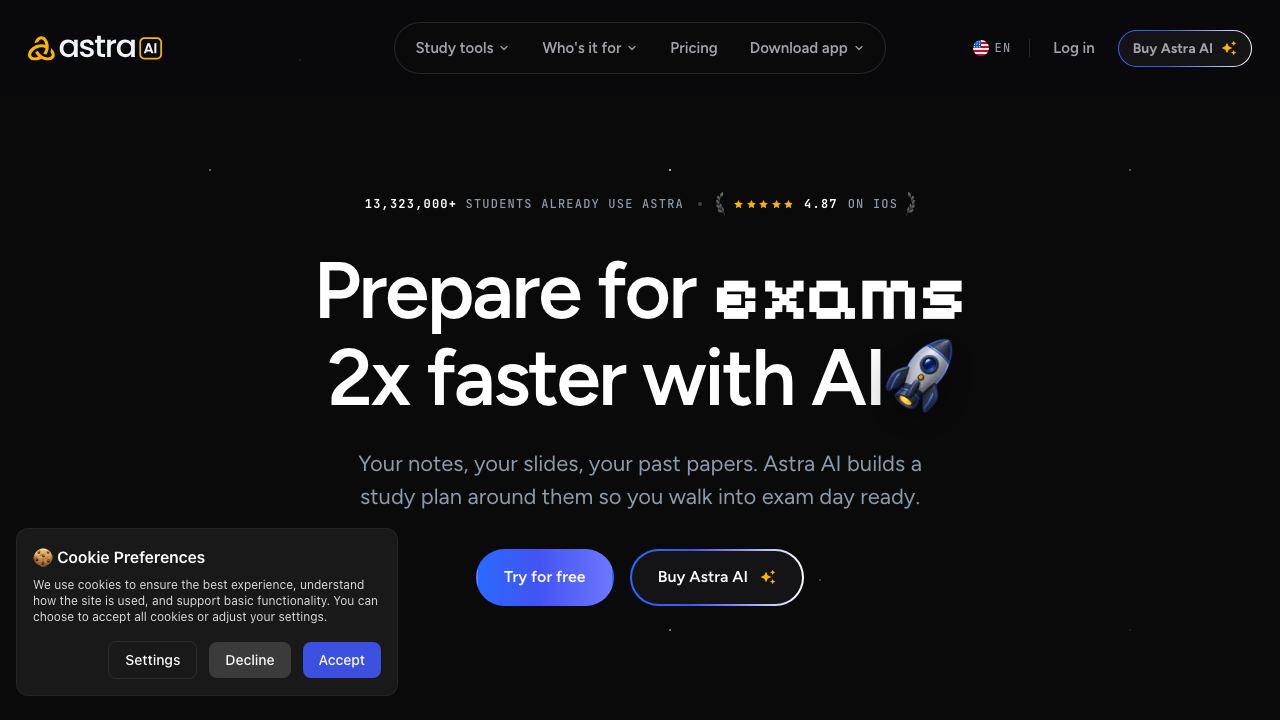 Astra AI 网站截图