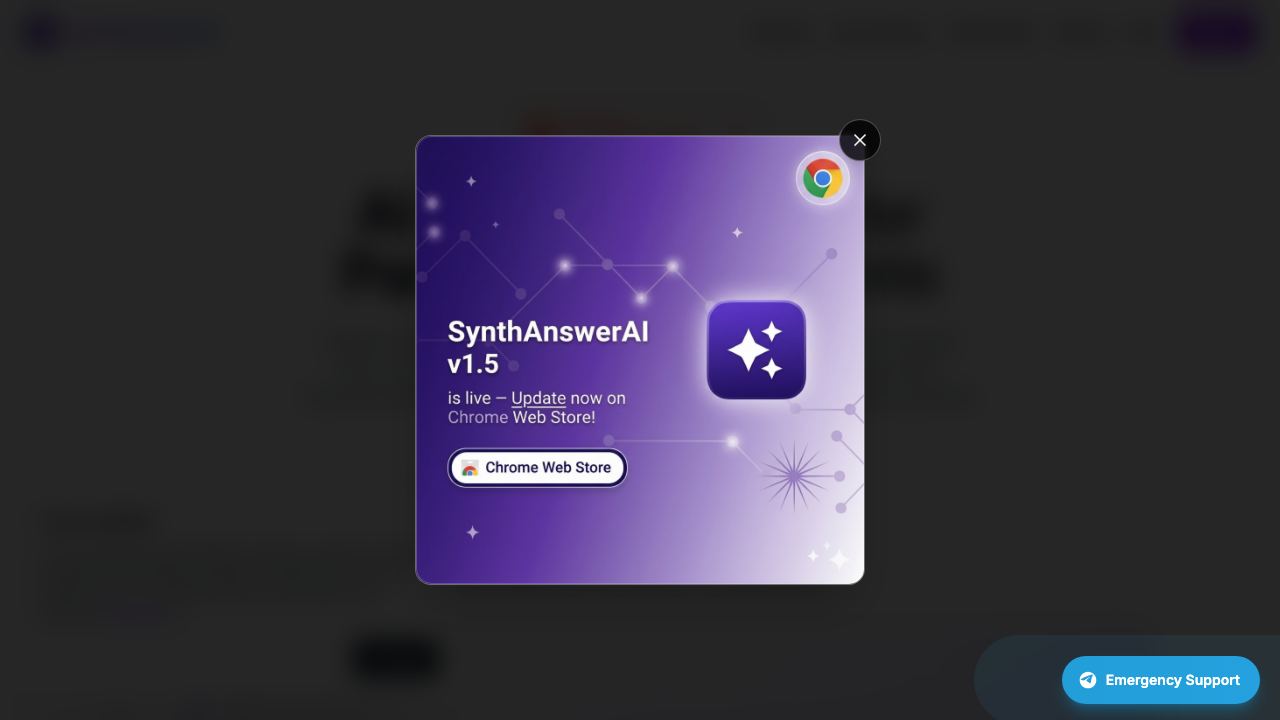 SynthAnswer AI website screenshot