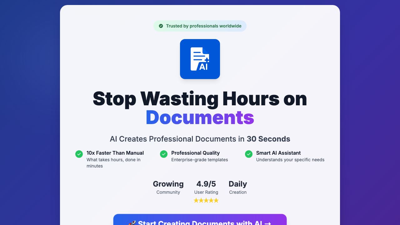 AIDocumentMaker website screenshot