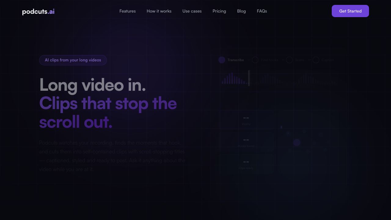 Podcuts website screenshot