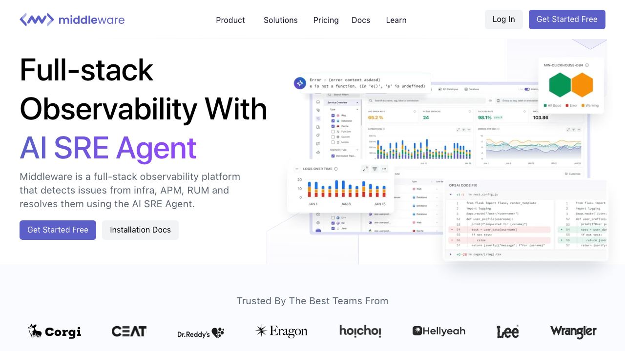 Middleware website screenshot