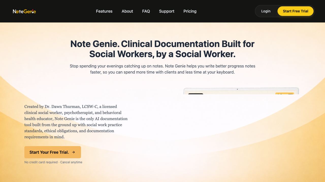 NoteGenie 网站截图
