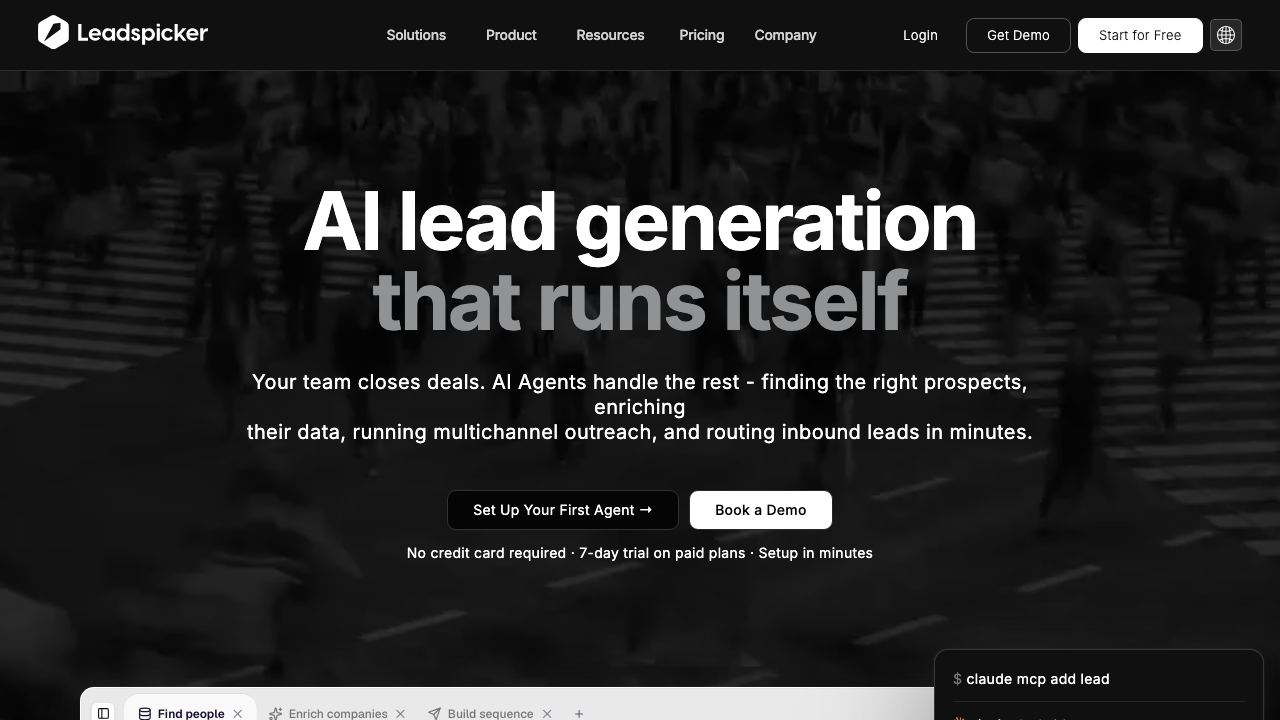Leadspicker website screenshot