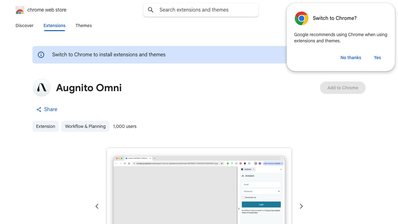 Augnito Ambient 网站截图