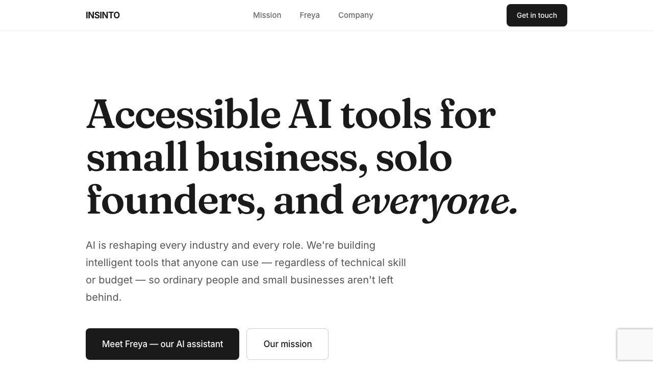 INSINTO website screenshot