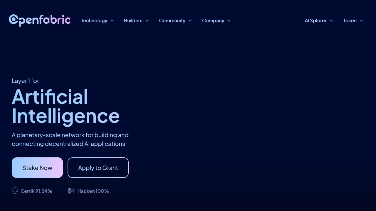 Openfabric AI 网站截图