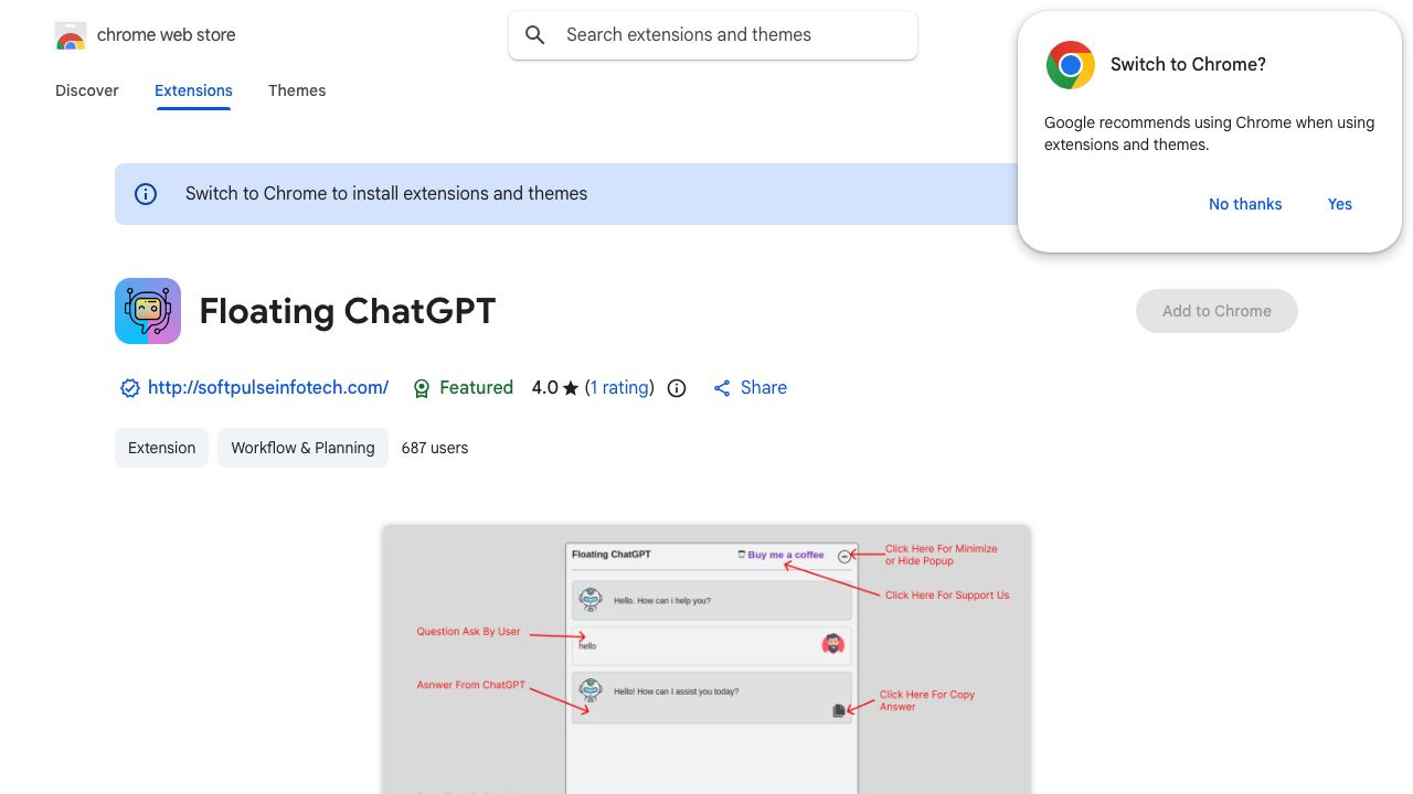 Floating ChatGPT 网站截图