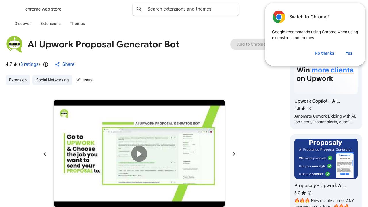 AI Upwork Proposal Generator Bot website screenshot