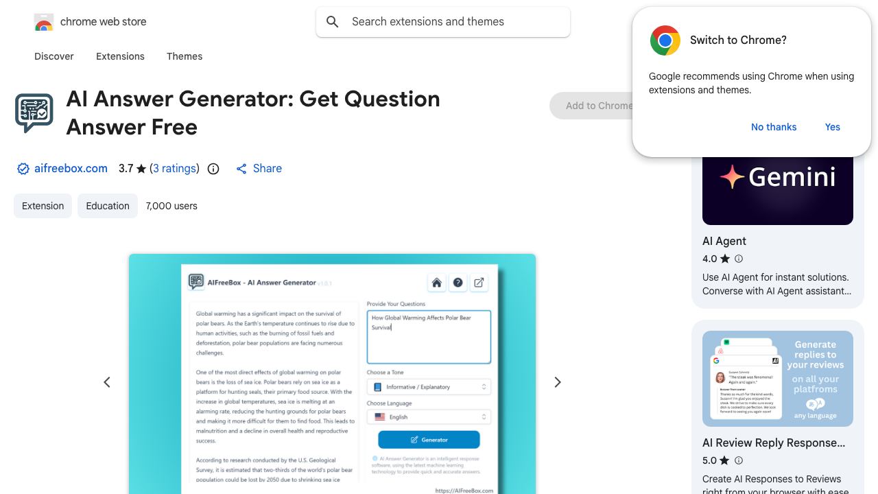 AI Answer Generator: Get Question Answer Free 网站截图