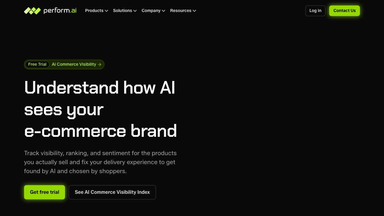 AI Commerce Visibility 网站截图