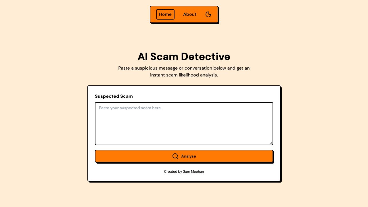 AI Scam Detective 网站截图