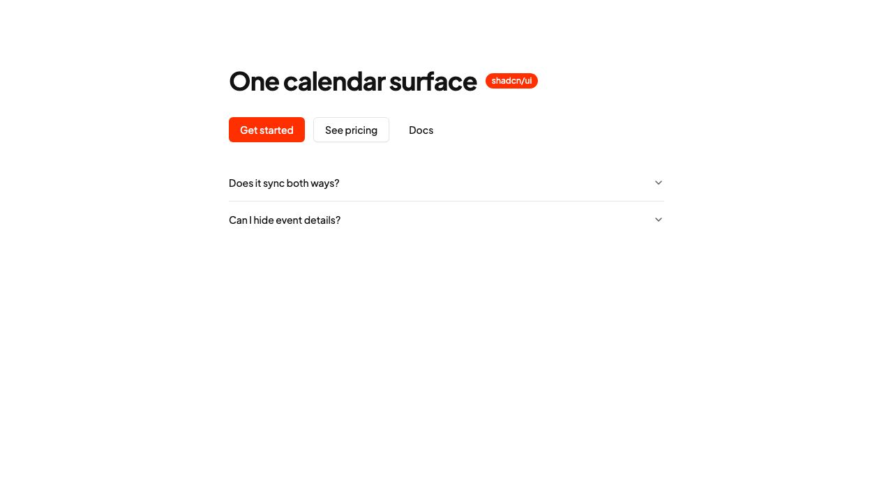 CalendHub 网站截图
