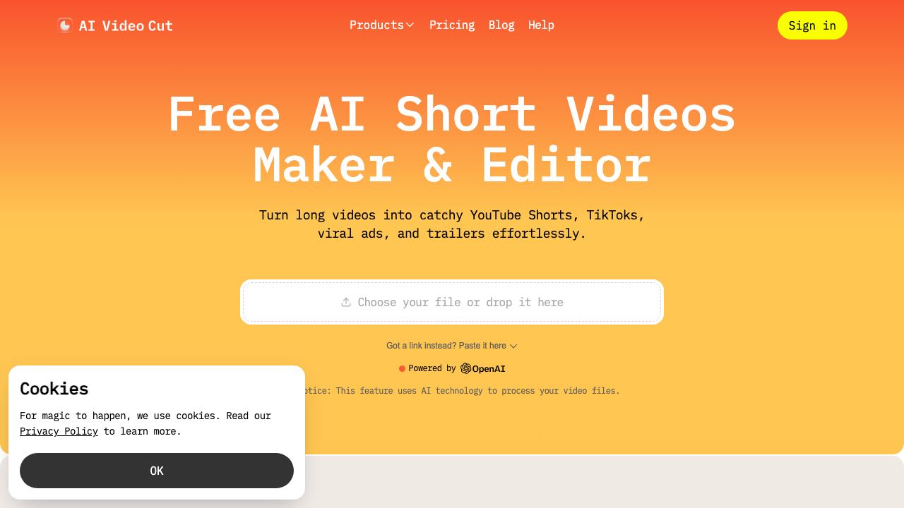 AI Video Cut 网站截图