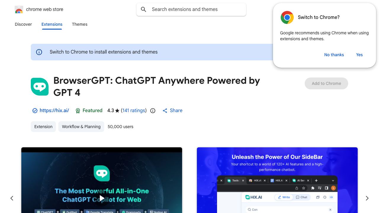 BrowserGPT: ChatGPT Anywhere Powered by GPT 4 website screenshot