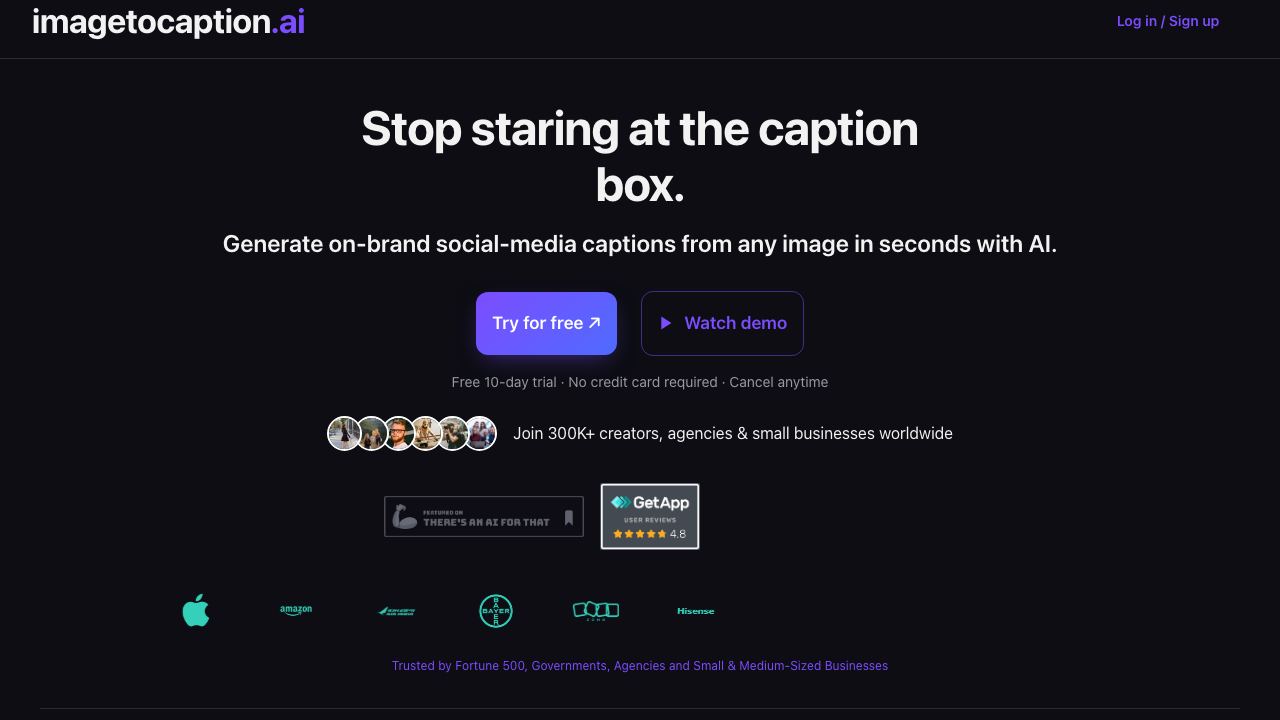 imagetocaption.ai 网站截图