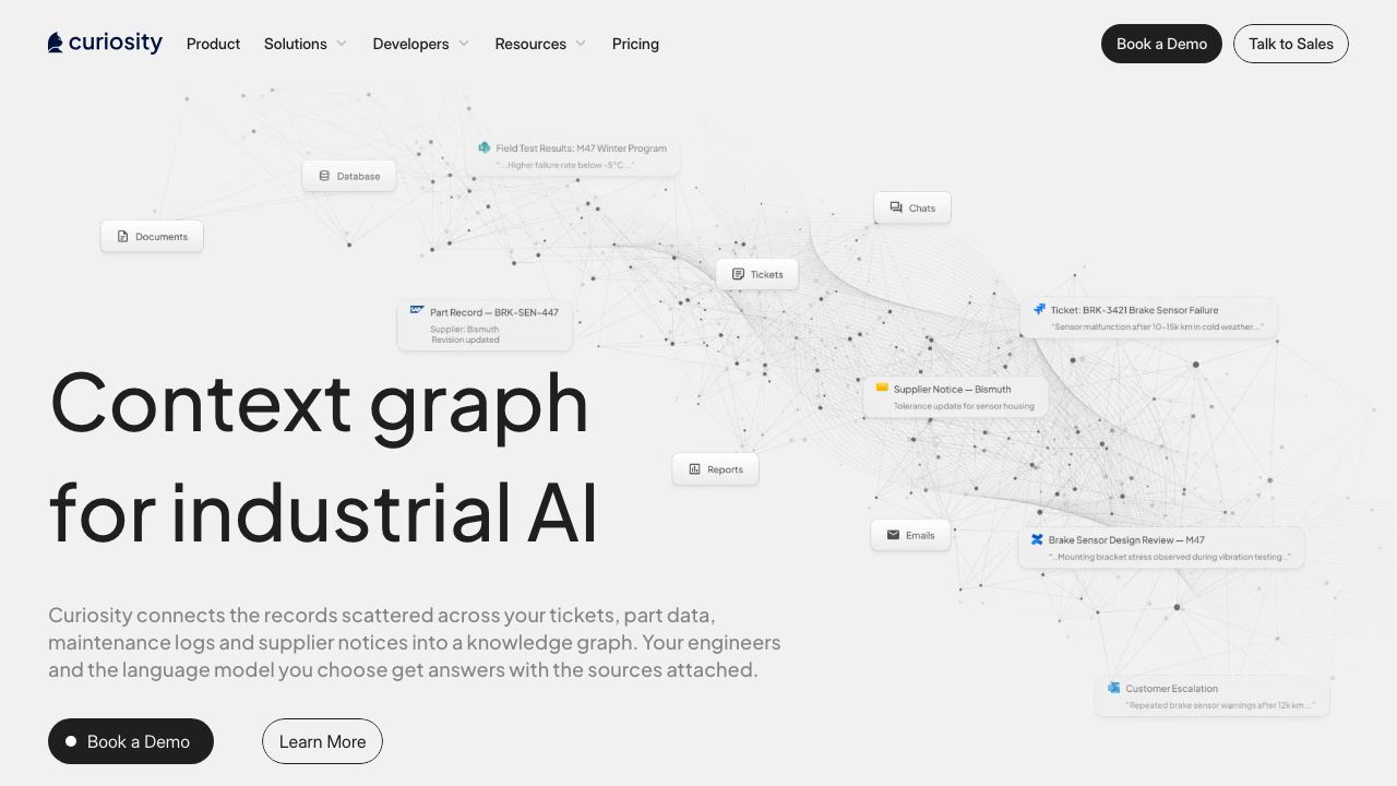Curiosity website screenshot