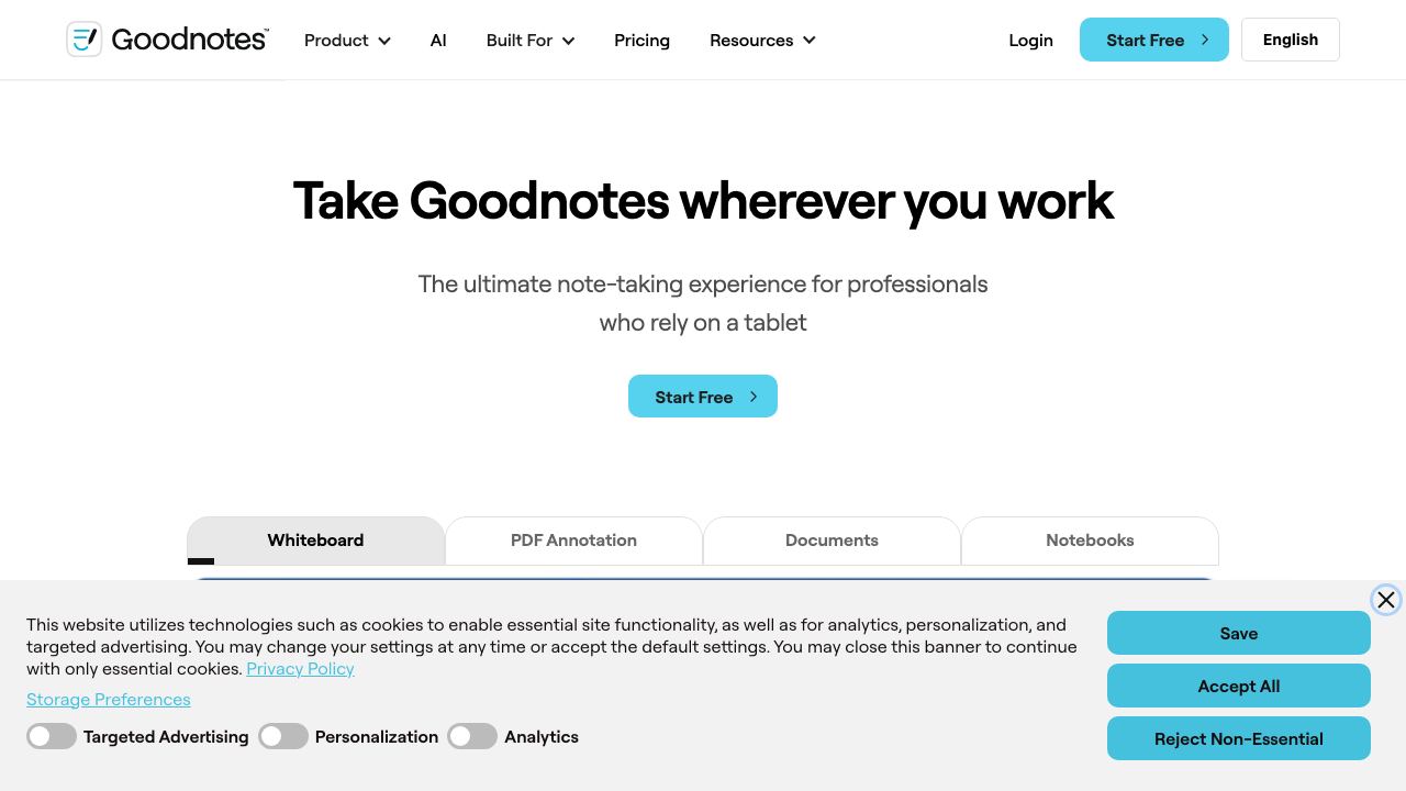 Goodnotes 网站截图
