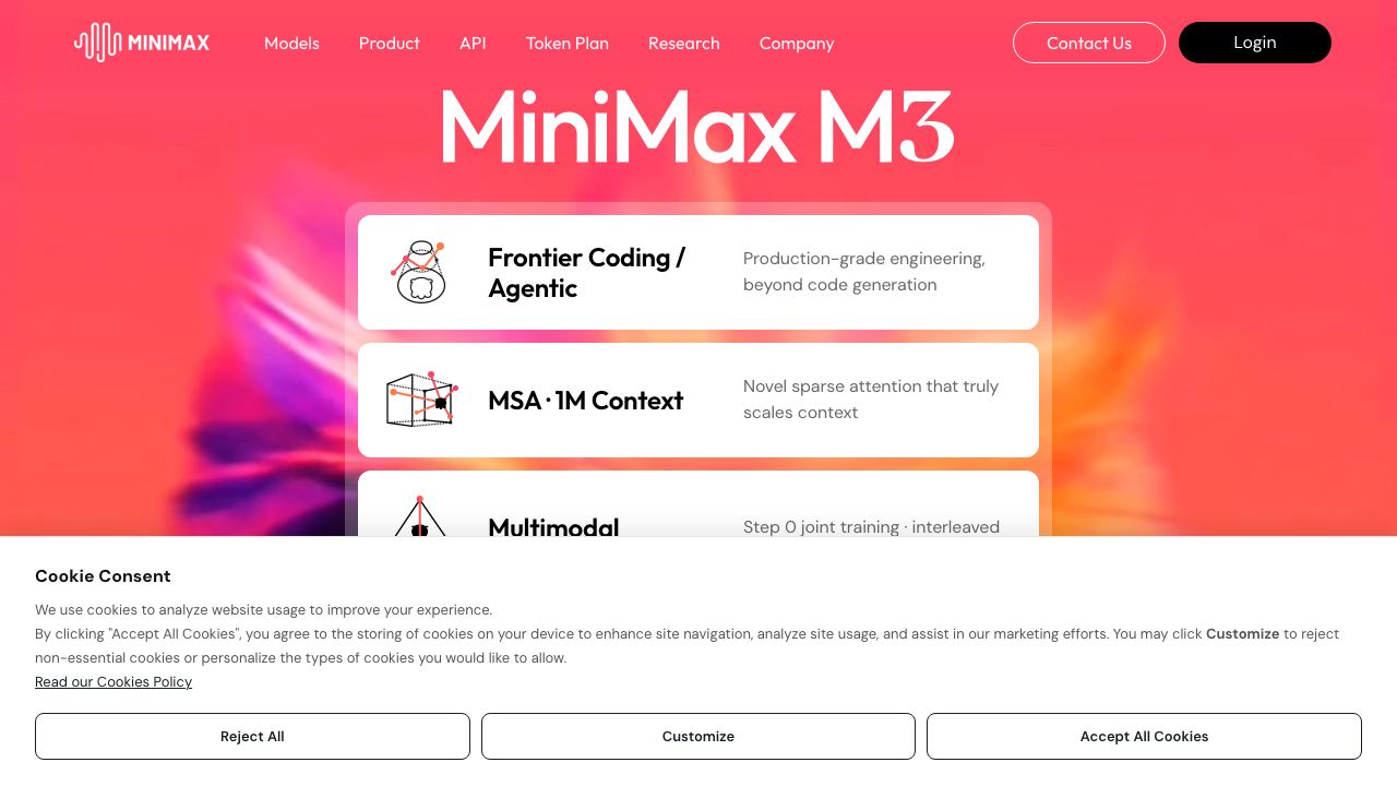 MiniMax Image-01 website screenshot