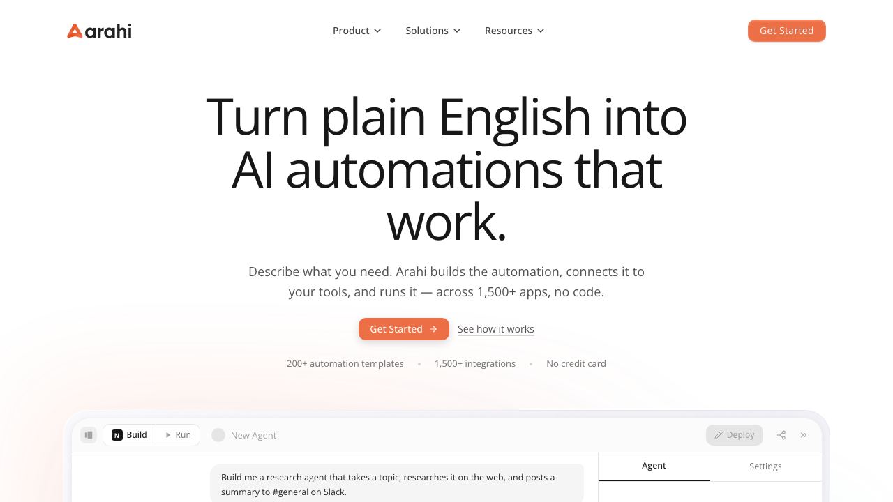 Arahi AI 网站截图