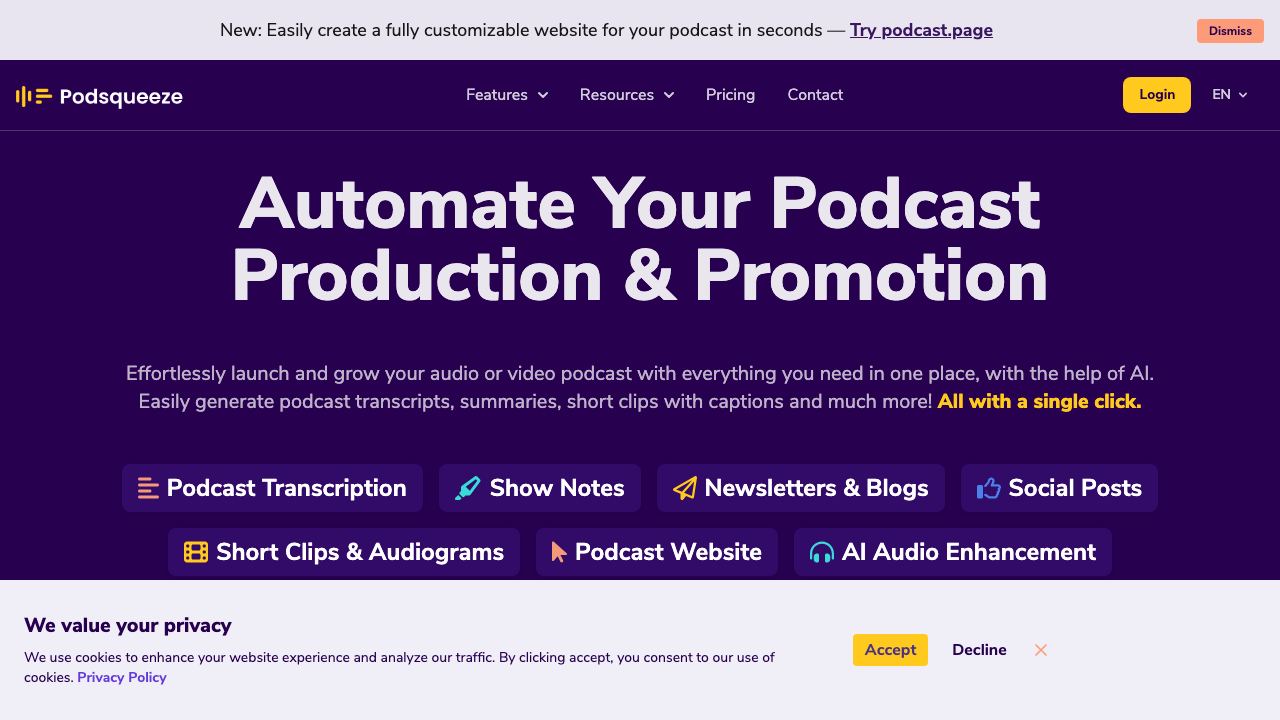 Podsqueeze 网站截图
