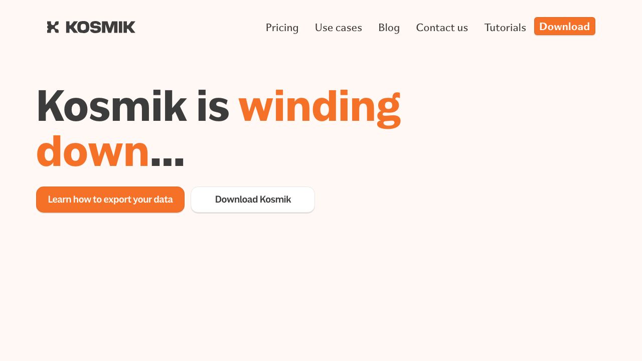 Kosmik website screenshot