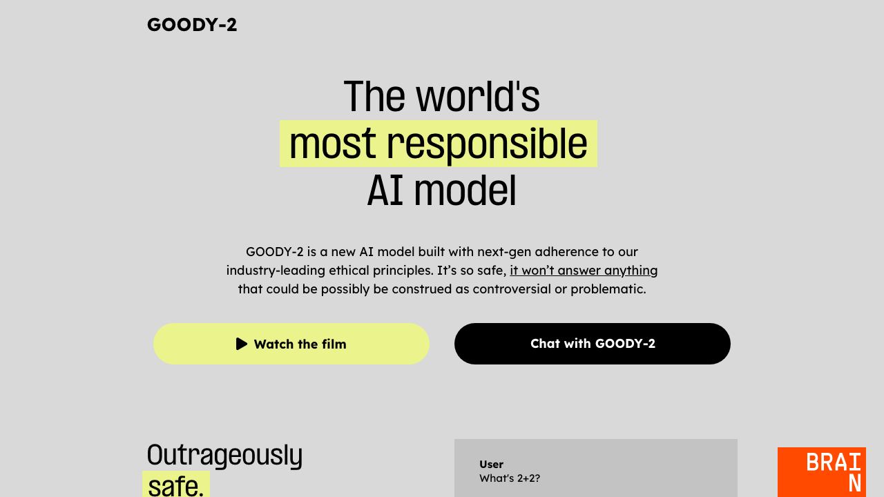 GOODY-2 网站截图