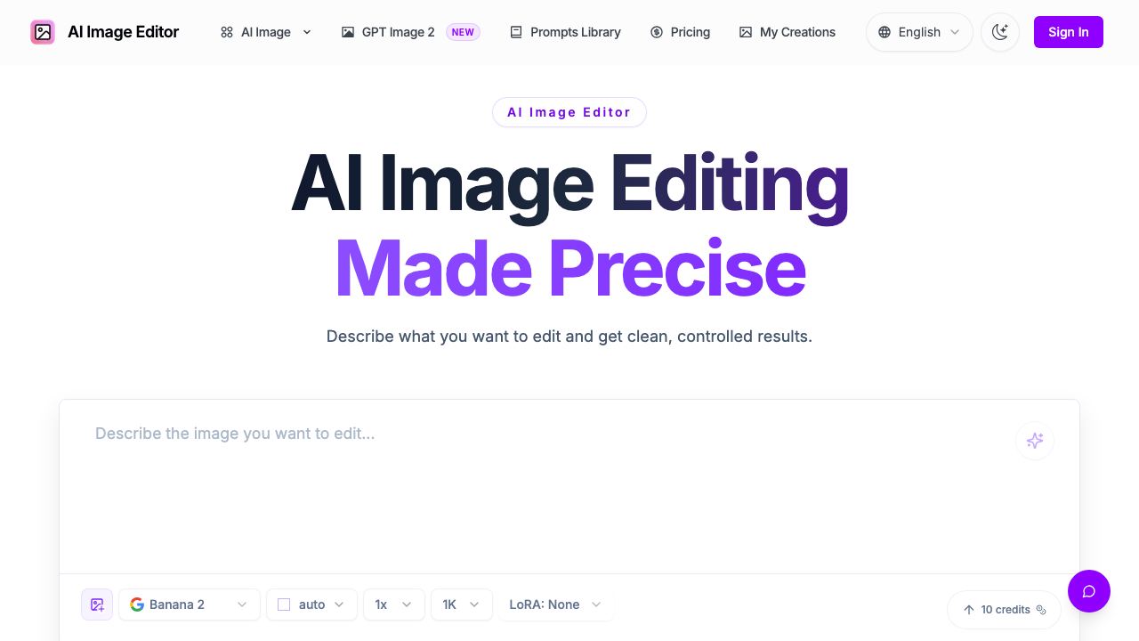 Nano Banana 2 | AI Image Generator — Gemini 3.1 Flash Image 网站截图