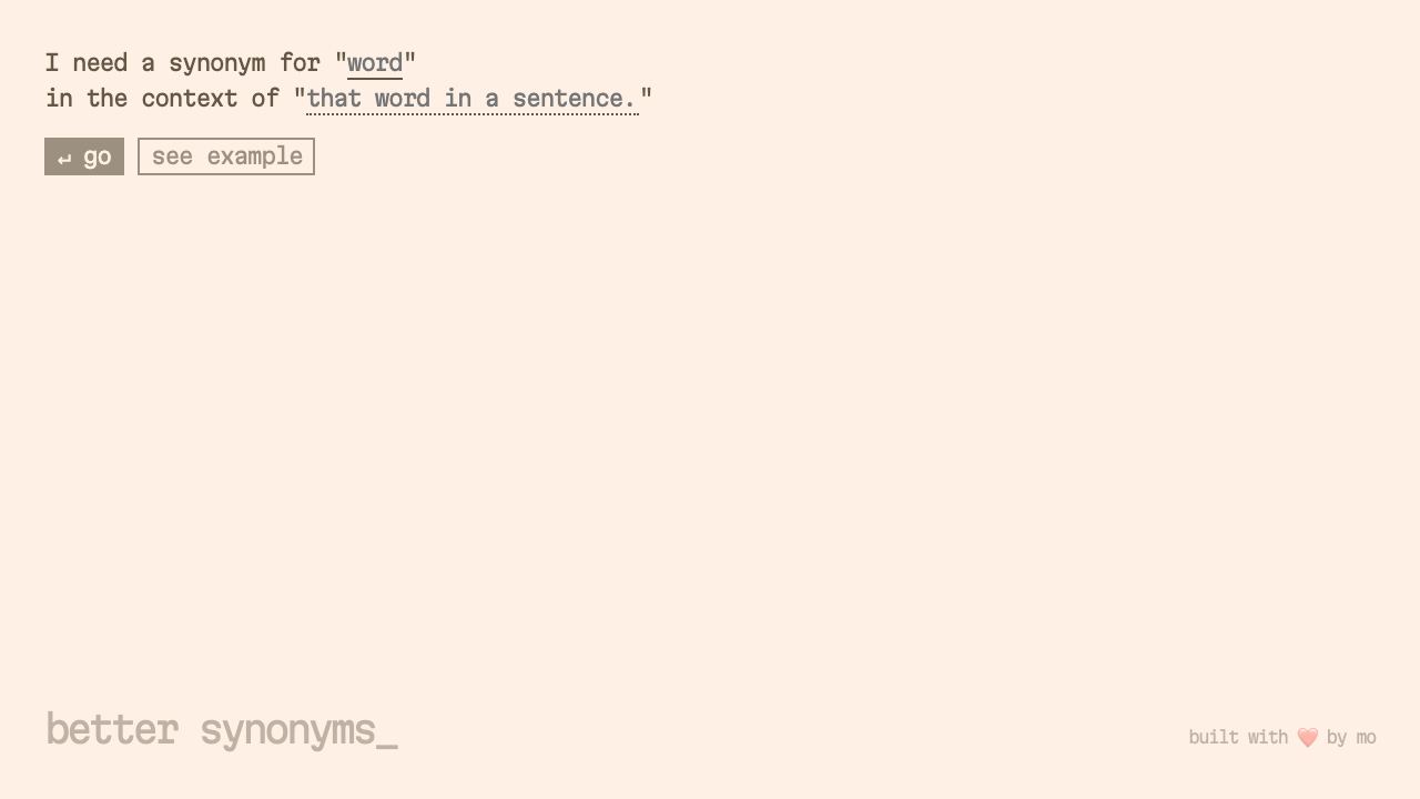 Better Synonyms 网站截图
