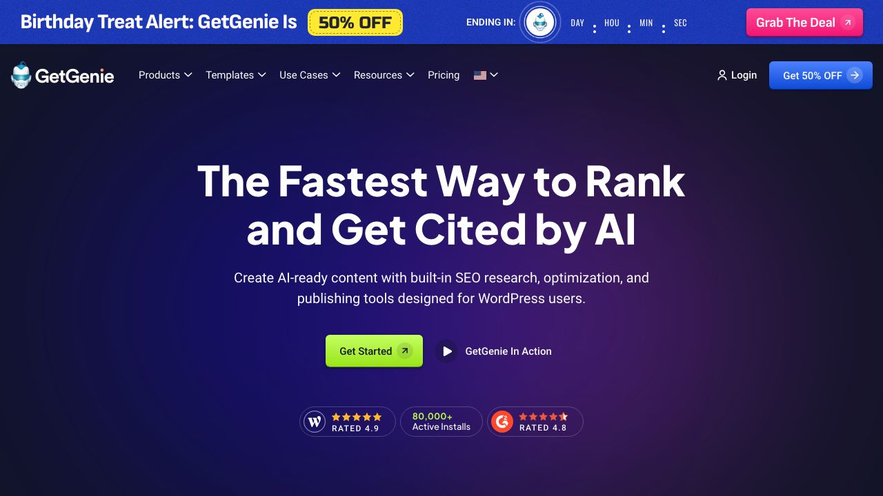 GetGenie Ai 网站截图