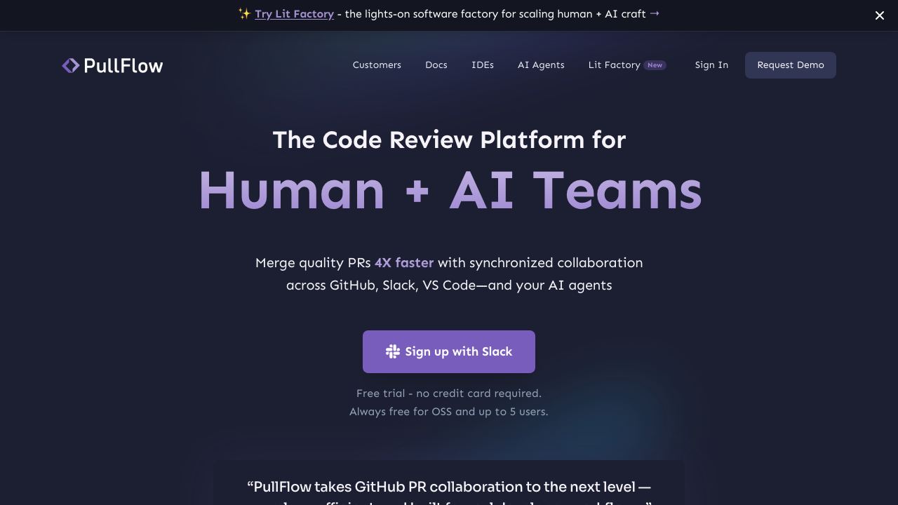 Pullflow website screenshot